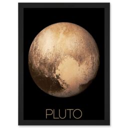 Artery8 NASA Our Solar System Pluto New Horizons Image Artwork Framed Wall Art Print A4 in Black - thumbnail 1