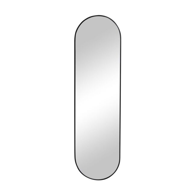 Melody Maison Black Oval Framed Wall Mirror 140cm X 40cm - Size: 140 cm X 40 cm - image 1