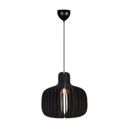 Nordlux Hazo Pendant Light Black Wood Dining Room E27 Mains 43cm - thumbnail 1