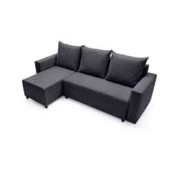 Abakus Direct Oslo Reversible Corner Sofa Bed in Black in True Black - thumbnail 5