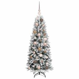 Berkfield Home Green Artificial Christmas Tree with 150 LEDs White 53 x 53 x 120 cm - thumbnail 4