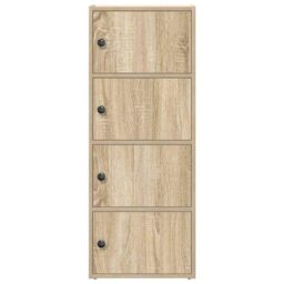 Berkfield Home Bookcase Sonoma Oak 40x24x102 cm Engineered Wood in Brown - Size: 40 x 24 x 102 cm - thumbnail 4