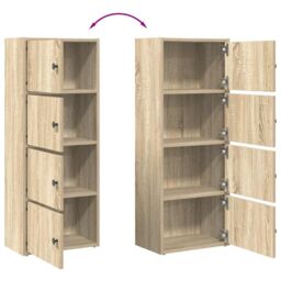 Berkfield Home Bookcase Sonoma Oak 40x24x102 cm Engineered Wood in Brown - Size: 40 x 24 x 102 cm - thumbnail 8