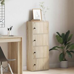 Berkfield Home Bookcase Sonoma Oak 40x24x102 cm Engineered Wood in Brown - Size: 40 x 24 x 102 cm - thumbnail 3