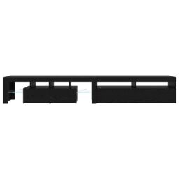 Berkfield Home TV Cabinets 2 pcs with LED Lights Black Oak Engineered Wood - thumbnail 9