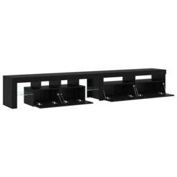 Berkfield Home TV Cabinets 2 pcs with LED Lights Black Oak Engineered Wood - thumbnail 5