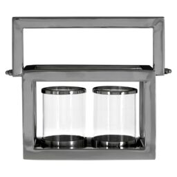 Orsina Stylish Design 2 Light Lantern, Elegant Design Large Lantern in Silver - thumbnail 1