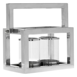 Orsina Stylish Design 2 Light Lantern, Elegant Design Large Lantern in Silver - thumbnail 2