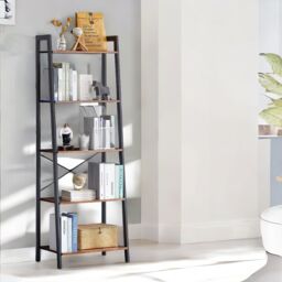 Rafaelo Mobilia 6 Tier Free Standing Bookcase Shelf For Living Room Storage in Brown - thumbnail 1
