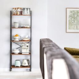 Rafaelo Mobilia 6 Tier Free Standing Bookcase Shelf For Living Room Storage in Brown - thumbnail 2