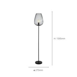 Eglo Newtown Metal Floor Lamp in Black - thumbnail 3