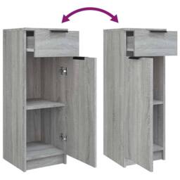 Berkfield Home Classic Bathroom Cabinet Grey Sonoma 32x34x90 cm Engineered Wood - Size: 32 x 34 x 90 cm - thumbnail 9