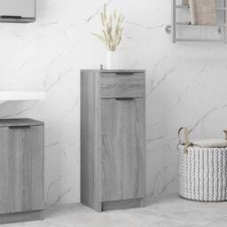 Berkfield Home Classic Bathroom Cabinet Grey Sonoma 32x34x90 cm Engineered Wood - Size: 32 x 34 x 90 cm - thumbnail 2