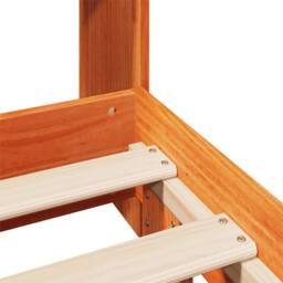 Berkfield Home Full Bed Frame Frame Wax Brown 150x200 cm King Size Solid Wood Pine - thumbnail 9
