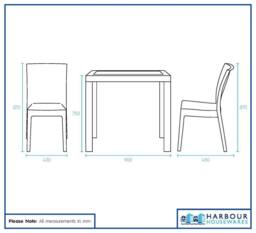 Harbour Housewares 5pc Noble Patio Dining Set - Garden Table Furniture Chairs & Table Set in Black - thumbnail 3