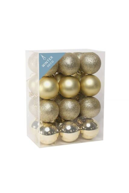 KDMD 6cm Champagne Shatterproof Baubles x24 in Gold - image 1