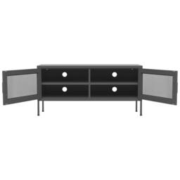 Berkfield Home TV Cabinet Anthracite 105x35x50 cm Steel in Dark Grey - Size: 105 x 35 x 50 cm - thumbnail 6