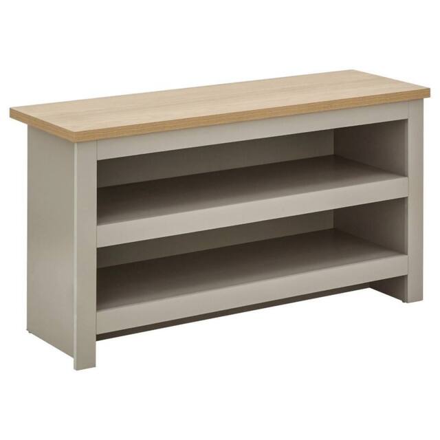 FORGEVIO 2 Shelf Shoe Storage bench Unit Grey & Oak Simple design - image 1