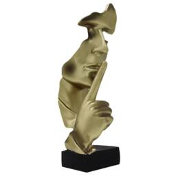 Huhote Resin Thinker Ponder Abstract Art Sculpture Home Office Desk Decor in Gold - thumbnail 9