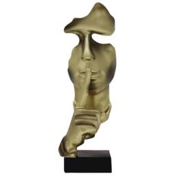 Huhote Resin Thinker Ponder Abstract Art Sculpture Home Office Desk Decor in Gold - thumbnail 8