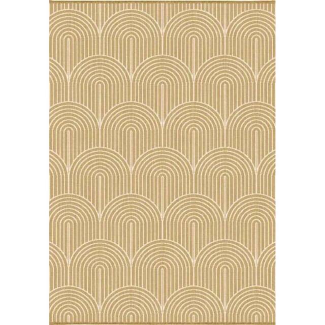 THE RUGS Flatweave Indoor Outdoor Reversible Rug Pangli Durable Polypropylene in Yellow - Size: 120 cm x 170 cm - image 1