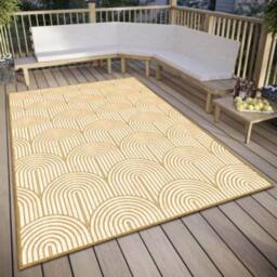 THE RUGS Flatweave Indoor Outdoor Reversible Rug Pangli Durable Polypropylene in Yellow - Size: 120 cm x 170 cm - thumbnail 7