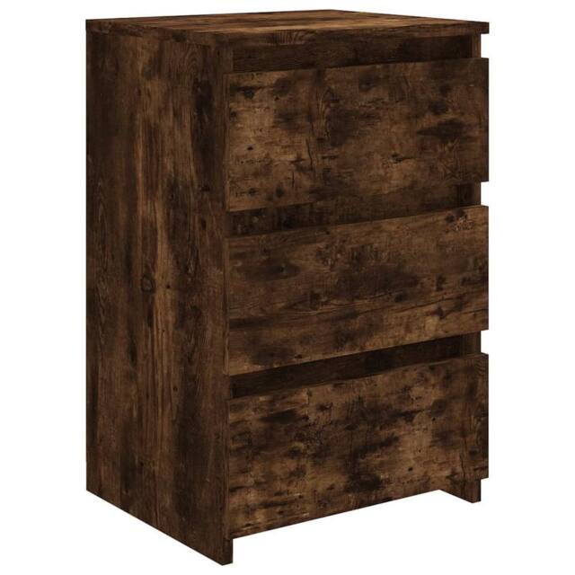 Berkfield Home Bed Cabinet Smoked Oak 40x35x62.5 cm Engineered Wood in Brown - image 1