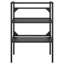 Berkfield Home Bathroom Washbasin Frame with Built-in Basin Black Iron - thumbnail 4