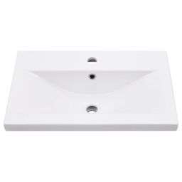 Berkfield Home Bathroom Washbasin Frame with Built-in Basin Black Iron - thumbnail 6