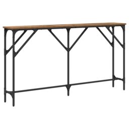 Berkfield Home Console Table Old Wood 140x23x75 cm Engineered Wood in Brown - Size: 140 x 23 x 75 cm - thumbnail 2