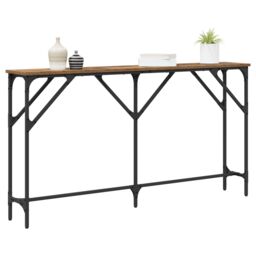 Berkfield Home Console Table Old Wood 140x23x75 cm Engineered Wood in Brown - Size: 140 x 23 x 75 cm - thumbnail 3