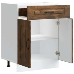Berkfield Home Kitchen Base Cabinet Kalmar Smoked Oak Engineered Wood in Brown - thumbnail 5