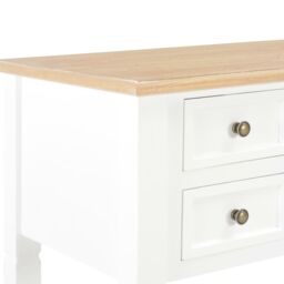 Berkfield Home Writing Desk White 109.5x45x77.5 cm Wood - thumbnail 6
