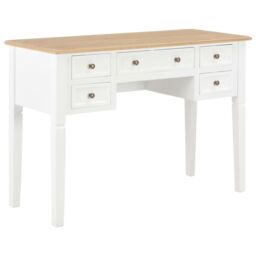Berkfield Home Writing Desk White 109.5x45x77.5 cm Wood - thumbnail 1