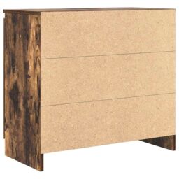 Berkfield Home Sideboard with Drawer Smoked Oak 71x35x65 cm Engineered Wood in Brown - Size: 71 x 35 x 65 cm - thumbnail 8