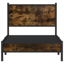Berkfield Home Metal Bed Frame without Mattress Smoked Oak 75x190 cm Small Single in Brown - thumbnail 5