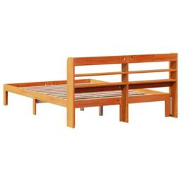 Berkfield Home Sleek Bed Frame without Mattress Wax Brown 135x190 cm Double Soli - thumbnail 8