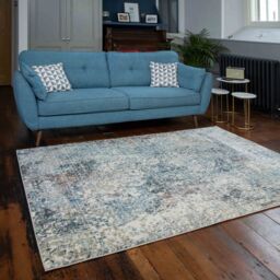 Kukoon Blue Grey Abstract Mosaic Pattern Soft Dense Pile Living Room Area Rug in Mid Blue - Size: 240 cm x 330 cm - thumbnail 7