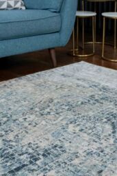Kukoon Blue Grey Abstract Mosaic Pattern Soft Dense Pile Living Room Area Rug in Mid Blue - Size: 240 cm x 330 cm - thumbnail 3