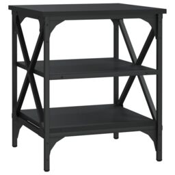 Berkfield Home Side Tables 2 pcs Black 40x42x50 cm Engineered Wood - Size: 40 x 42 x 50 cm - thumbnail 5