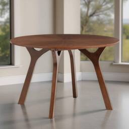 Cheshire Premium Huxley 120cm Round Dining Table - Walnut in Brown - thumbnail 2