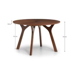 Cheshire Premium Huxley 120cm Round Dining Table - Walnut in Brown - thumbnail 4