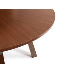 Cheshire Premium Huxley 120cm Round Dining Table - Walnut in Brown - thumbnail 3