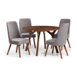 Cheshire Premium Huxley 120cm Round Dining Table - Walnut in Brown - thumbnail 5