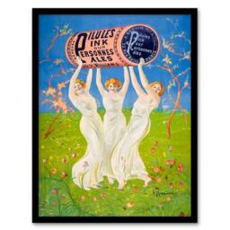 Artery8 Leonetto Cappiello Framed Wall Art Pink Pills for Pale People Vintage Advert - Size: A4 - thumbnail 1