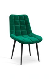 More4Homes Set of 4 Nova Modern Velvet Dining Chair Padded Seat Metal Legs in Green - thumbnail 2