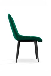 More4Homes Set of 4 Nova Modern Velvet Dining Chair Padded Seat Metal Legs in Green - thumbnail 4