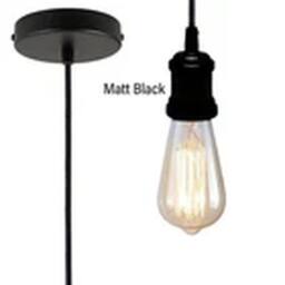 Havendro Black - Round Cable Pendant Lamp Holder: Industrial Vintage Ceiling Rose E27 - thumbnail 3