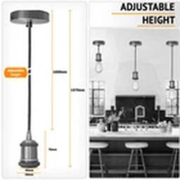 Havendro Black - Round Cable Pendant Lamp Holder: Industrial Vintage Ceiling Rose E27 - thumbnail 2