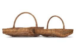 Red Hamper Wicker Full Unpeeled Set of 2 Garden Trugs in Brown - thumbnail 3